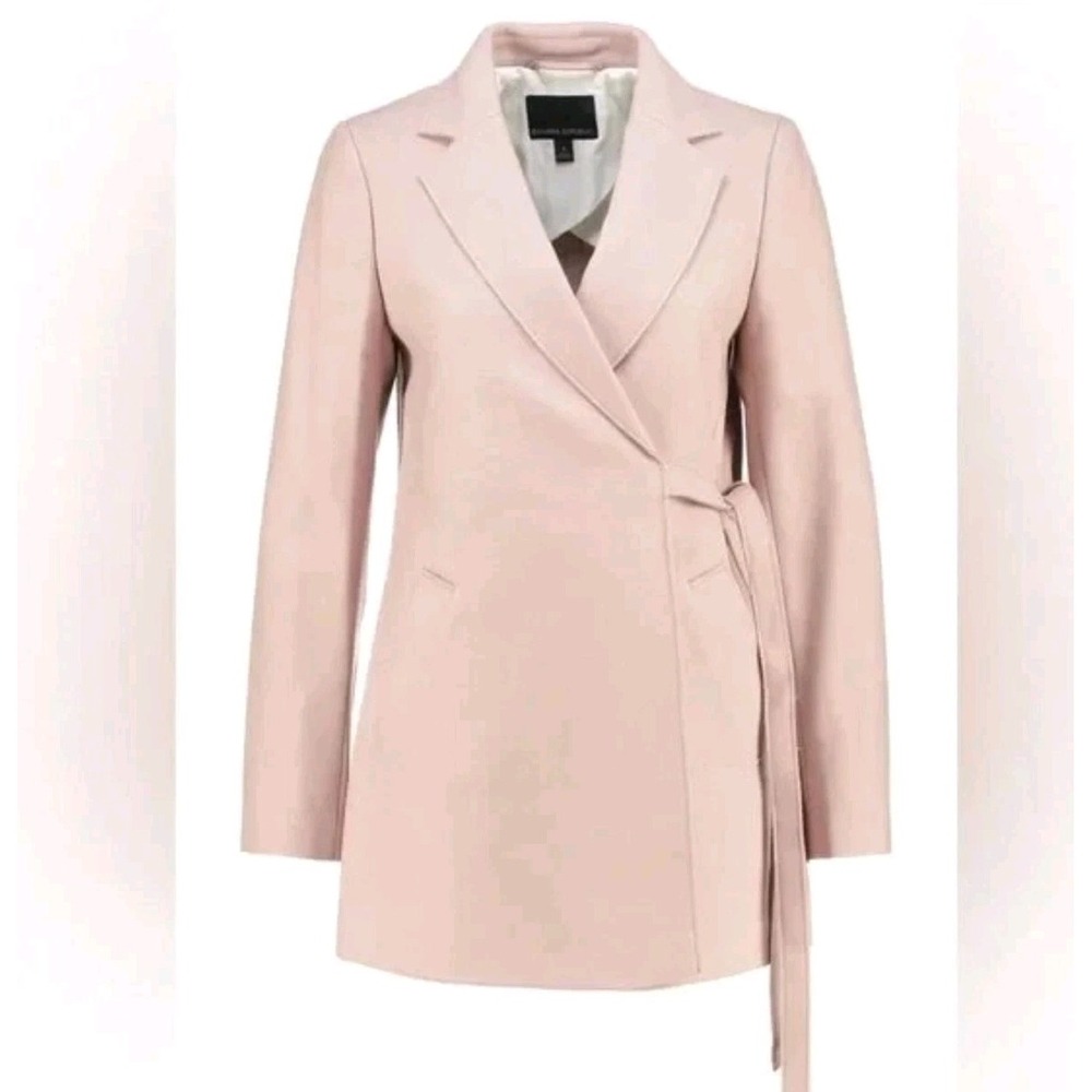 Banana Republic Melton‎ Wool Blend Side Tie Coat Blush Pink Size Medium Women's